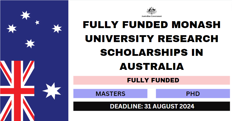 Fully Funded Monash University Research Scholarships in Australia 24-25