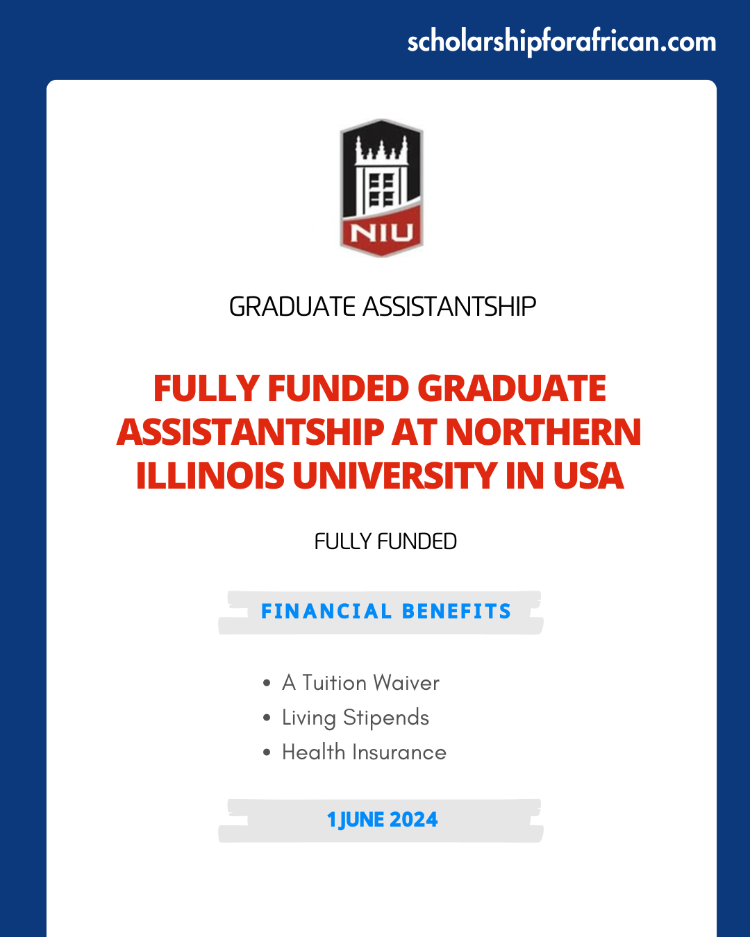 Fully Funded Graduate Assistantship at Northern Illinois University in USA